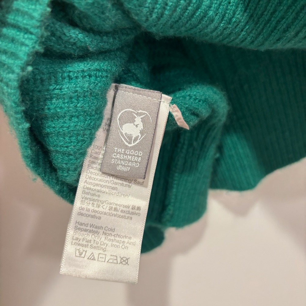 J. Crew Green 100% Cashmere Knit Crew Neck Pullover Sweater Women's Size XS - Picture 6 of 10